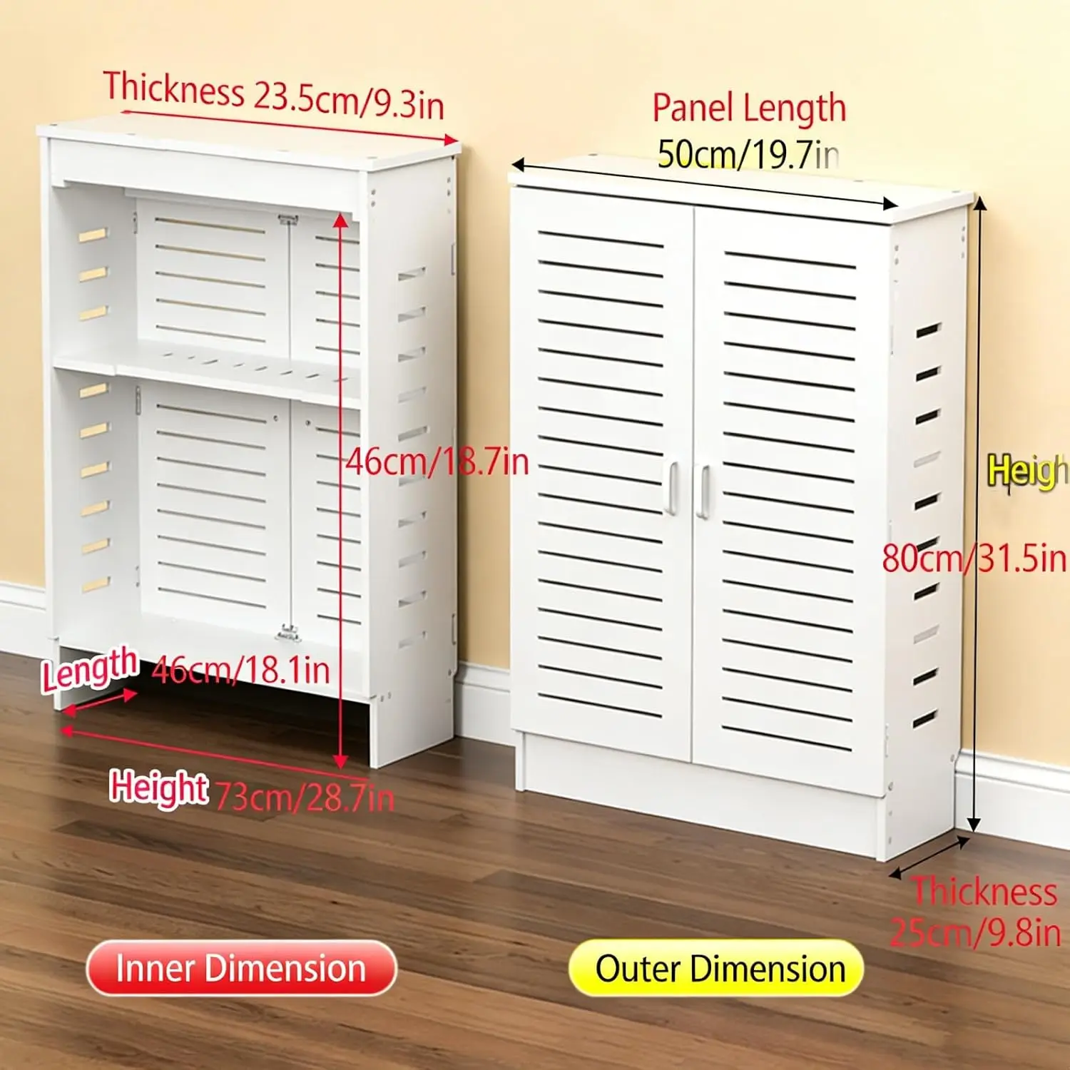 WiFi Router Storage Cabinet, Router Box Hider, Cable Management Box with Adjustable Shelf, Multimedia Concealment, Customized