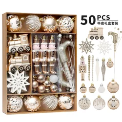 50Pcs Christmas Ball Ornaments Set Christmas Tree Hanging Decora Xmas Tree Pendants Champagne Blue Black Red Wine Red Wedding