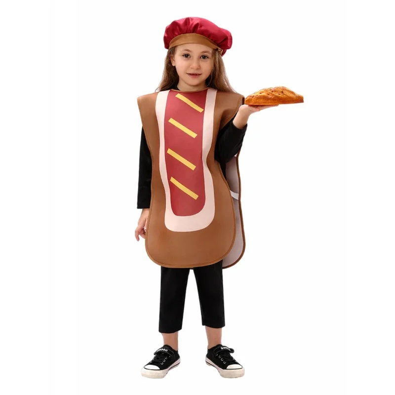 Lebensmittel Lustiges Kostüm Kinder Donut Schokolade Pizza Käse Marmelade Saft Wurst Hot Dog Cosplay Karneval Party Halloween Kostüm Requisiten