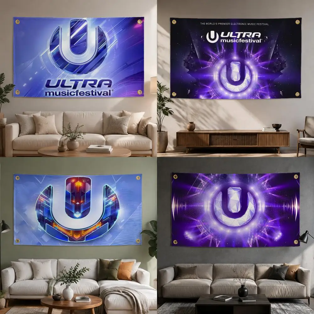 Music Festival Ultra Music Festival Flags Fashion flag For Living Room Home Dorm Decor Wall Outdoor Camping Party Banner Gifts