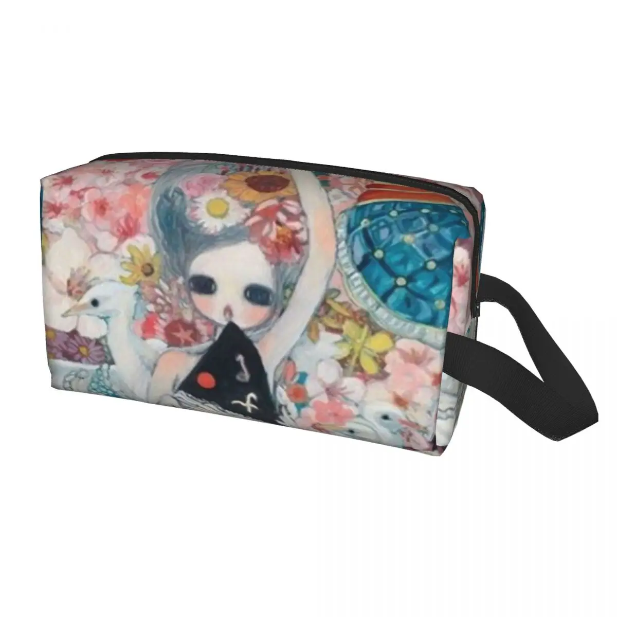 Fashion Japanese Cartoon Manga Yoshitomo Nara Travel Toiletry Bag Women Makeup Cosmetic Organizer Beauty Storage Dopp Kit - view 4