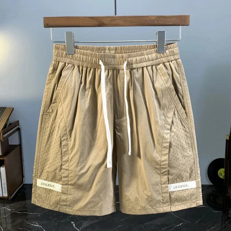 

Ice silk five point shorts men's 2026 new summer thin style cool feeling sports quick drying loose straight casual beach pants