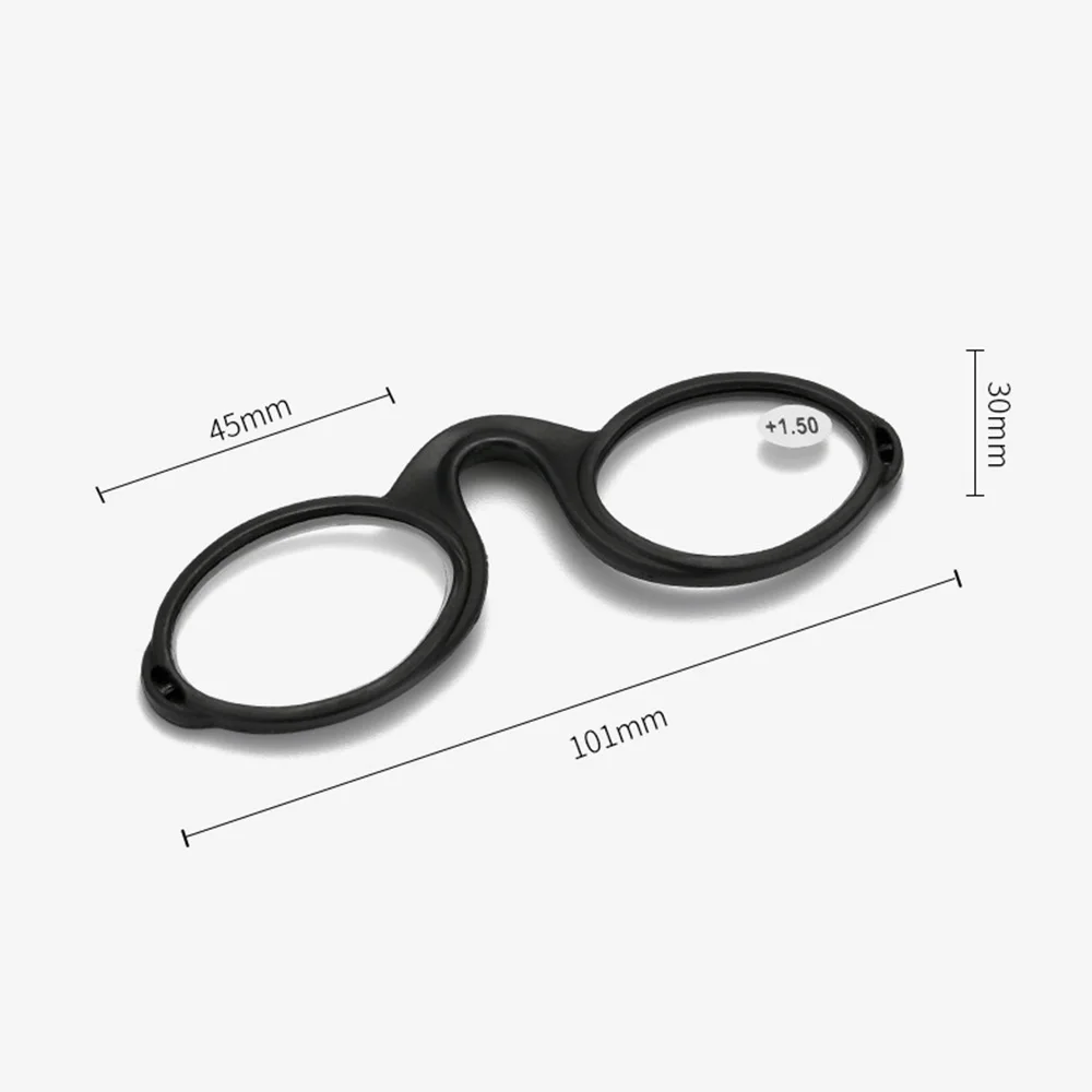 Silicone Nose Clip Reading Glasses For Men Women S Mini Wallet Portable Presbyopic Glasses Rubber Lazy Readers Eyeglasses