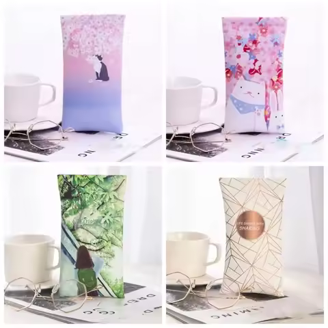 Creative Automatic Closing Sun Glasses Case Oil Painting Artistic Eyewear Storage Bag Waterproof Soft Shell Glasses Box Feamle