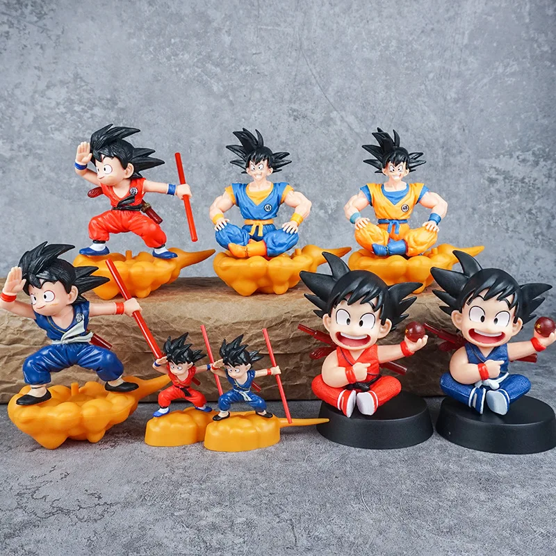 Dragon Ball Anime Handheld Muskel-Tanz-Wolke Kindheit Son-Goku Saiyajin Modell Schmuck Mode Desktop-Dekoration