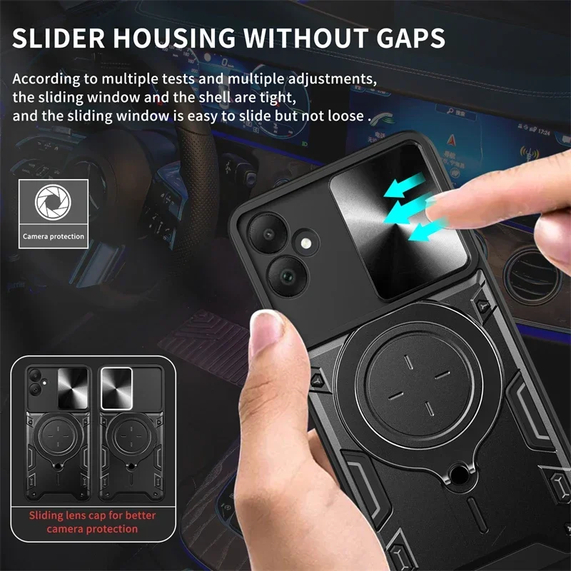 

Чехол для Samsung Galaxy A17 A16 A15 A14 A13 A12 A05S A06 A07 A05 с защитой камеры, кольцом-держателем и задней крышкой