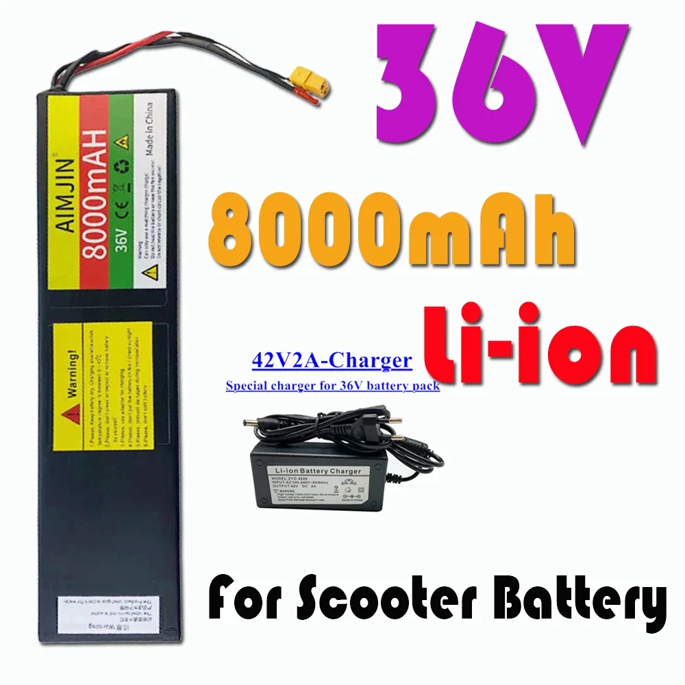 10S3P 18650 Lithium-Ion Battery Pack 36V 8000mAH, Suitable for KUGOO S1/S2/S3 Electric Scooters