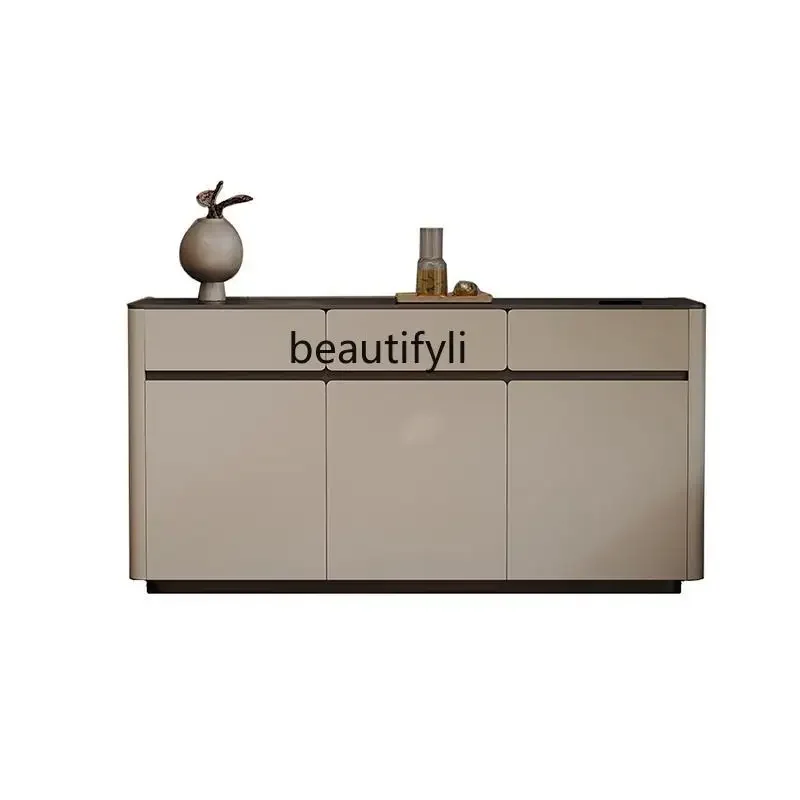 

07 Slate dining side cabinet Entry foyer against the wall Entrance cabinet Household smart kettle integrated tea cabinet
