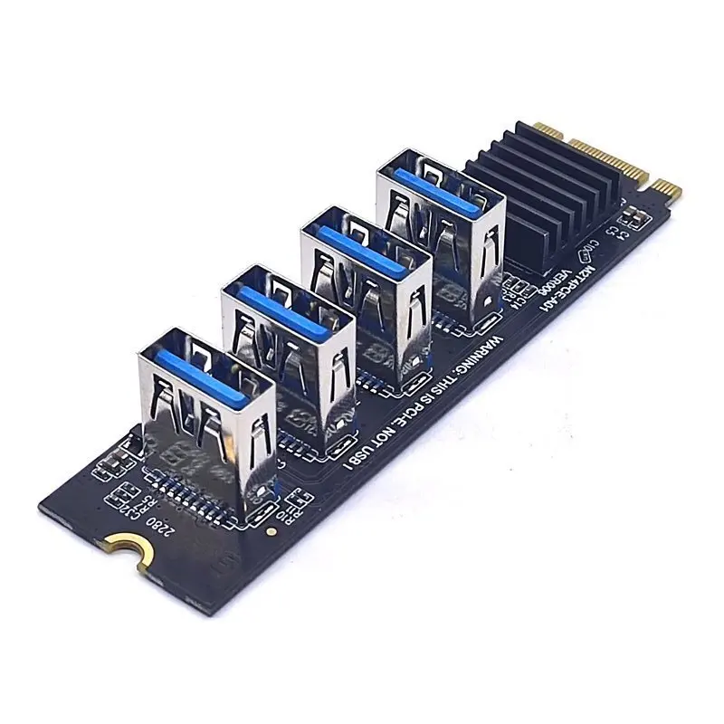 Imagem -05 - Placa de Riser m2 Ngff Nvme para Pcie Pci Express X16 a Usb 3.0 Adaptador de Cubo de Multiplicador de Entalhe para Mineradora de Bitcoin Antminer M.2