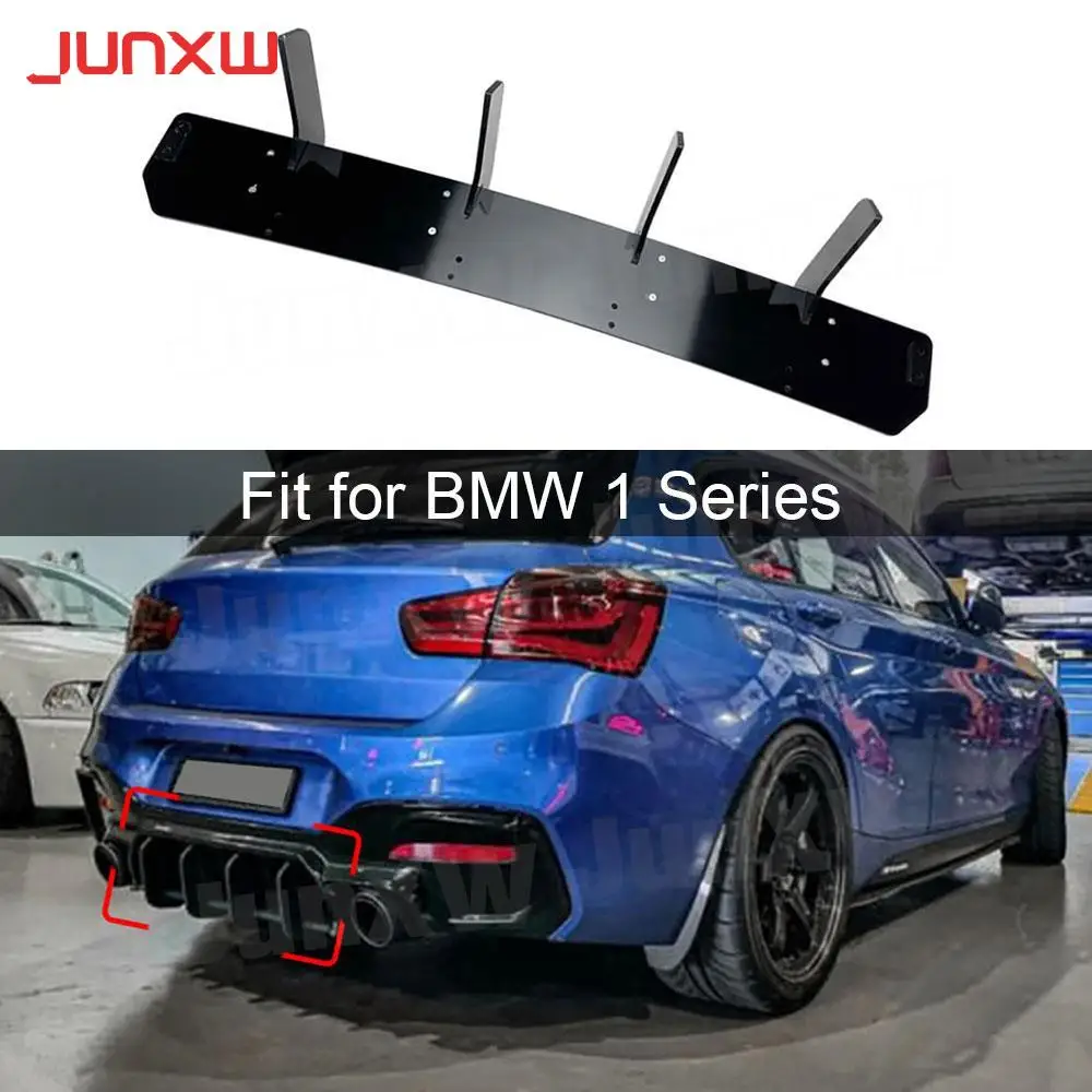 

ABS Rear Bumper Diffuser Spoiler Canards Splitters Trims Car Styling for BMW 1 Series F20 M Sport 2015-2018 Gloss Black Rear Lip