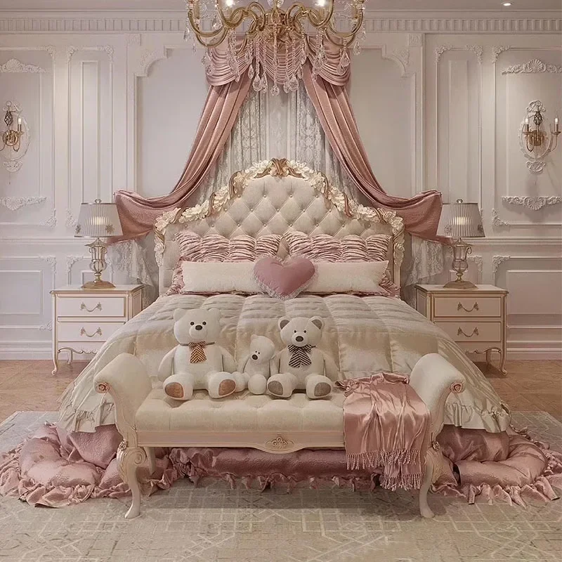 

Европейская роскошная двуспальная кровать, дизайн, минималистичный кемпинг, гибкий каркас двуспальной кровати, деревянная современная мебель для дома размера Cama Queen Size