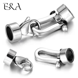 Stainless Steel Bayonet Clasp Hole 8mm Lobster Clasp End Hook DIY Leather Bracelet Connector Jewelry Making Supplies Wholesale
