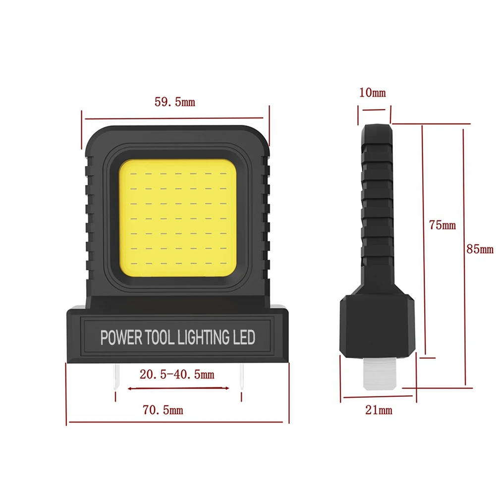Super Bright LED Work Light for Makita for Milwaukee for Dewalt for Bosch for Dayi Lomvum Zhipu 20-21V Li-ion Battery Power Tool