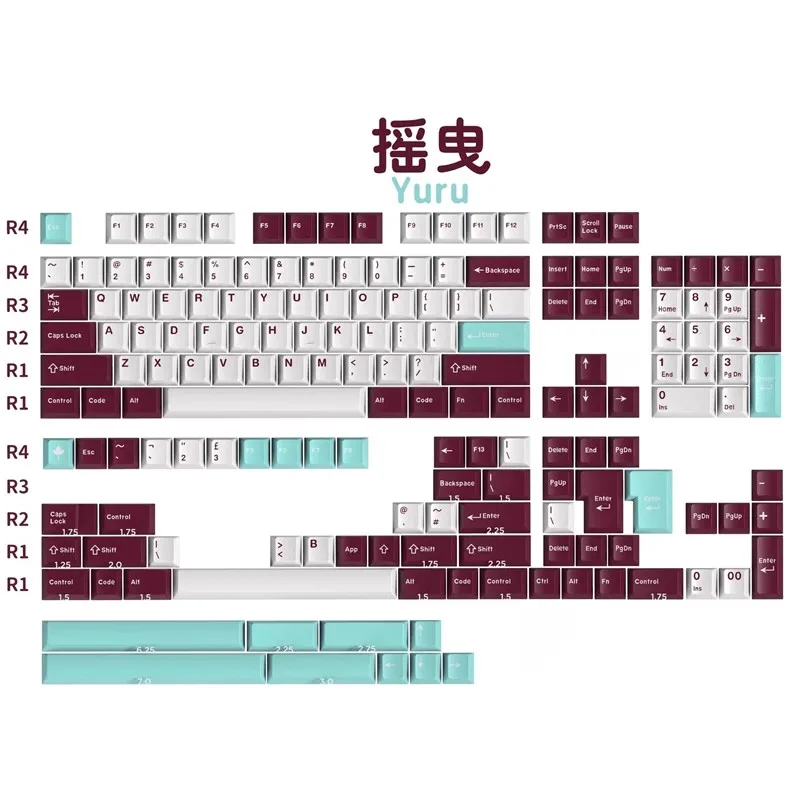 

172 клавиш/набор, колпачки для клавиш Daye GMK Yuru, профиль SA, колпачки для клавиш из АБС-пластика с двойным выстрелом для переключателей Cherry MX, механическая геймерская клавиатура