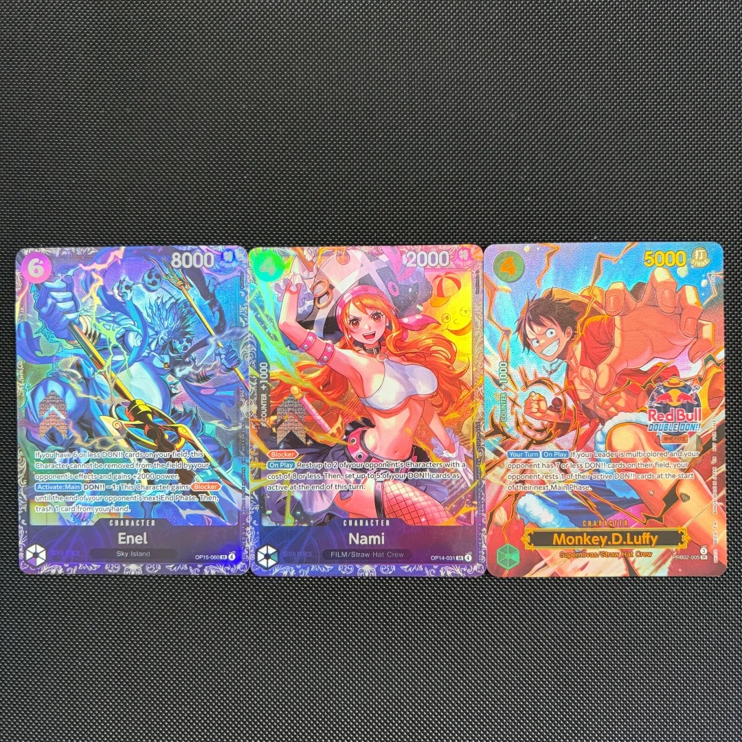 One Piece English OP15-060 Enel DIY SR Parallel Card Anime OP14-031 Nami PREB02-005 Monkey.Dluffy Game Collection Card Toy Gift