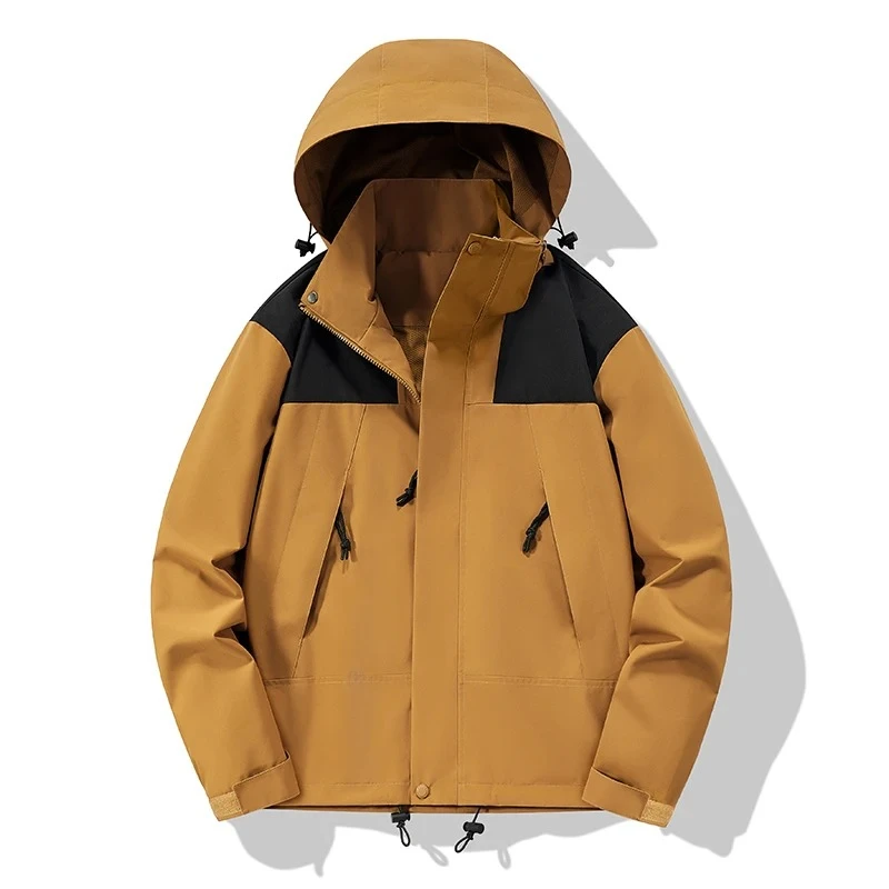 

Spring and Autumn New Outdoor Jacket Men's Fashion Leisure Mountaineering Skiing Trend All Simple Cargo Hooded Hardshell Jackets