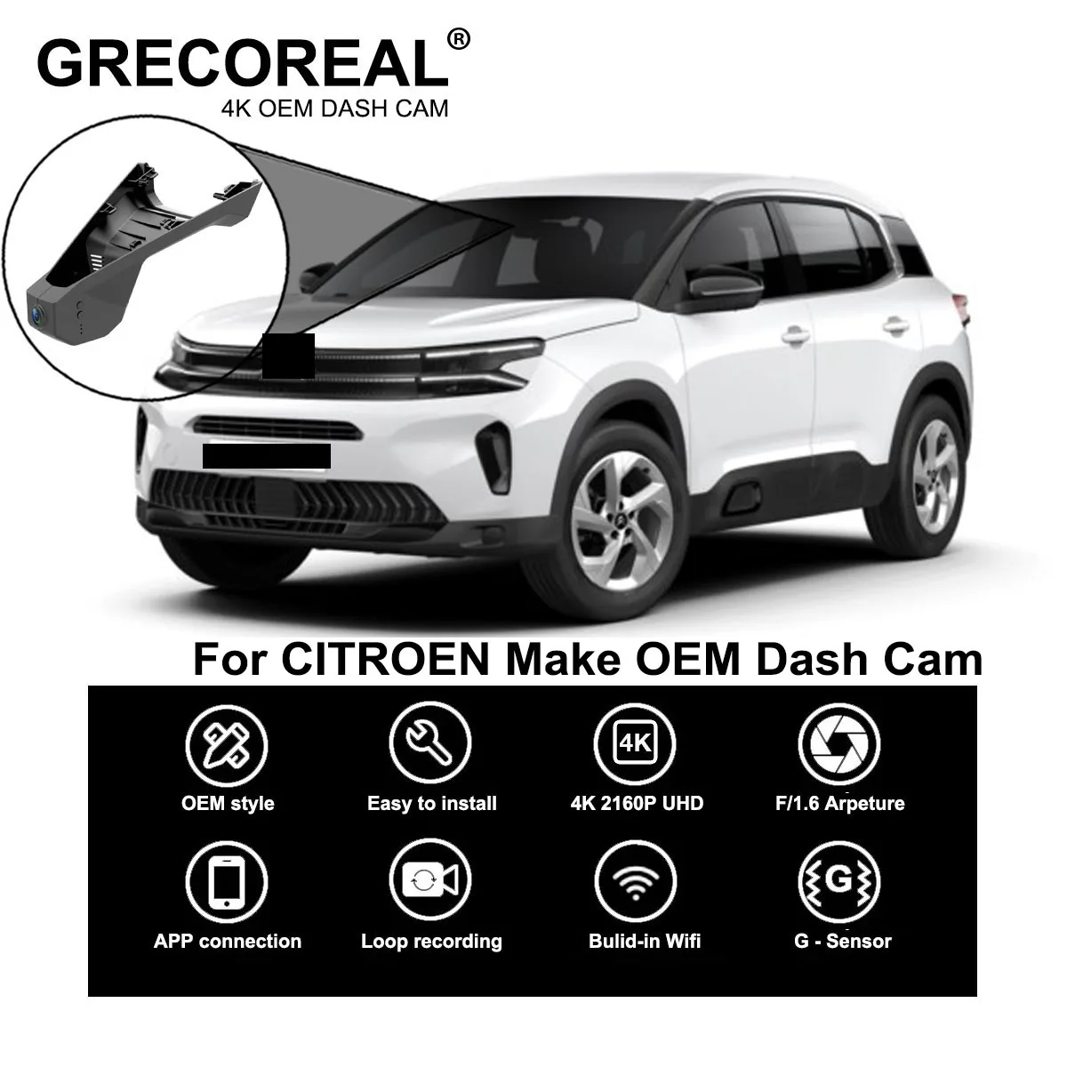 

For Citroen C5 Aircross Air Cross C5X Dash Cam Dashcam Car Dash Camera 4K Wifi Front Rear OEM Plug Play Auto Automatic Car DVR