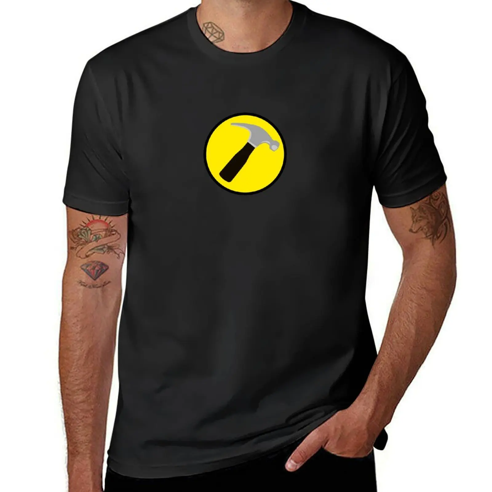Captain Hammer (outlined) T-Shirt summer clothes summer top Short sleeve tee quick drying black t-shirts for men