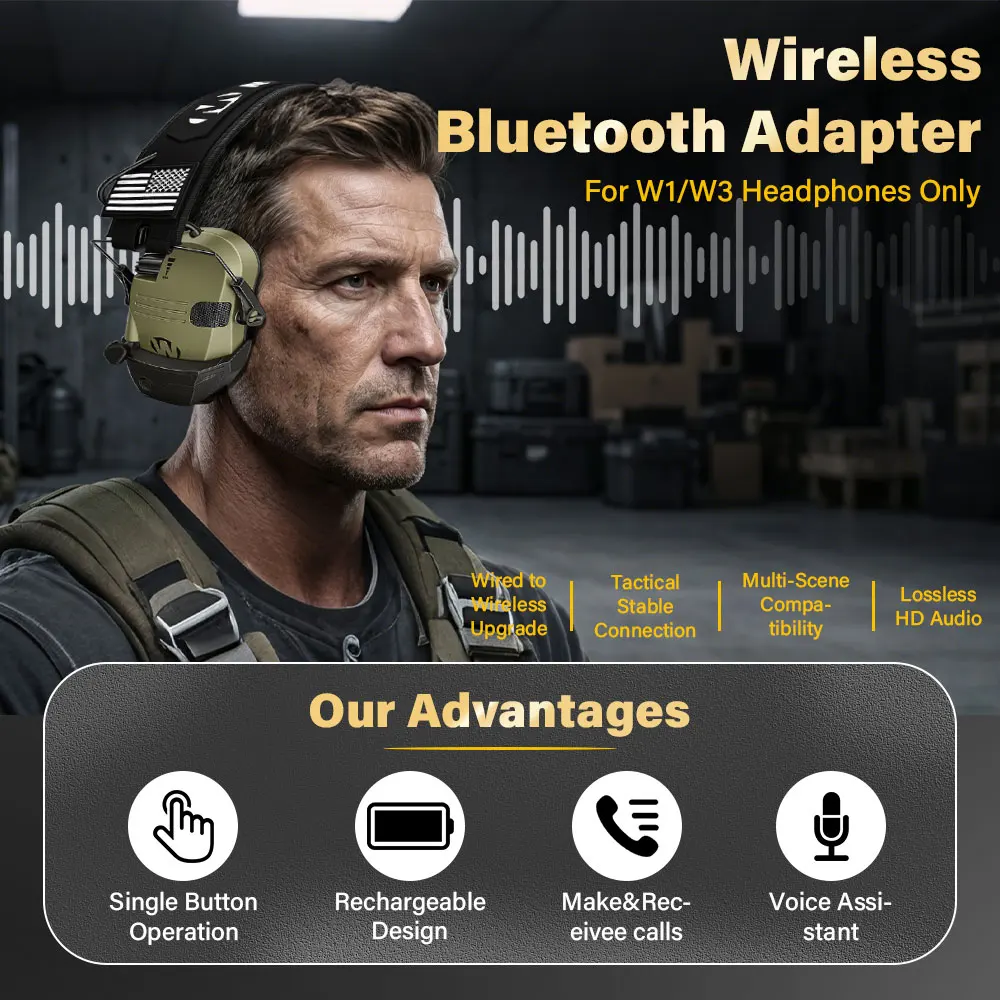 W1 Wire-controlled Headphone Bluetooth Adapter For WK Series Converter To Wireless Earmuffs Converter