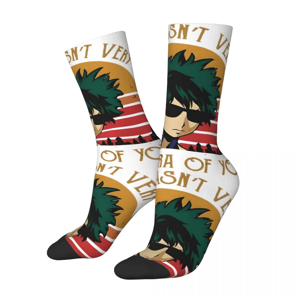 The School Men's Socks Retro Harajuku Academia Street Style Novelty Pattern Crew Sock