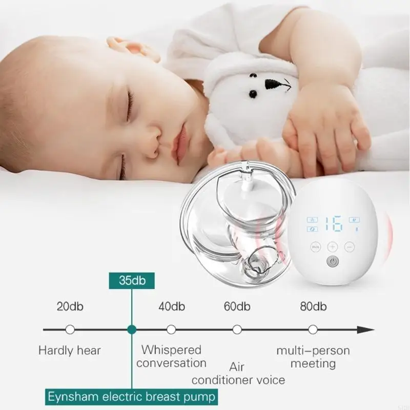 

54DF Electric Breast Double Silent Wearable Automatic Milker USB Rechargable Hands-Free Portable Milk Extractor Baby