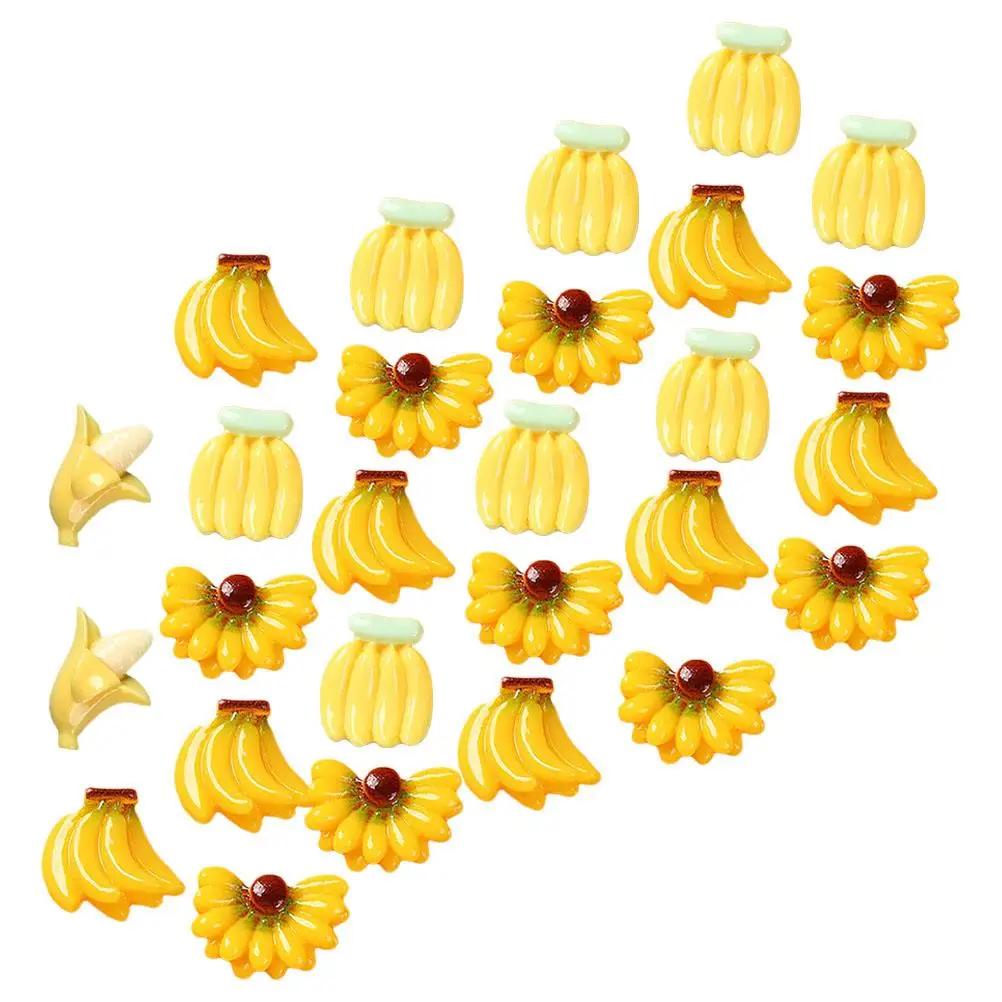 

100 Pcs Mini Banana Simulation Toys Decoration Fruit Prop Realistic Artificial Lifelike Resin Creative Fruits Model Child