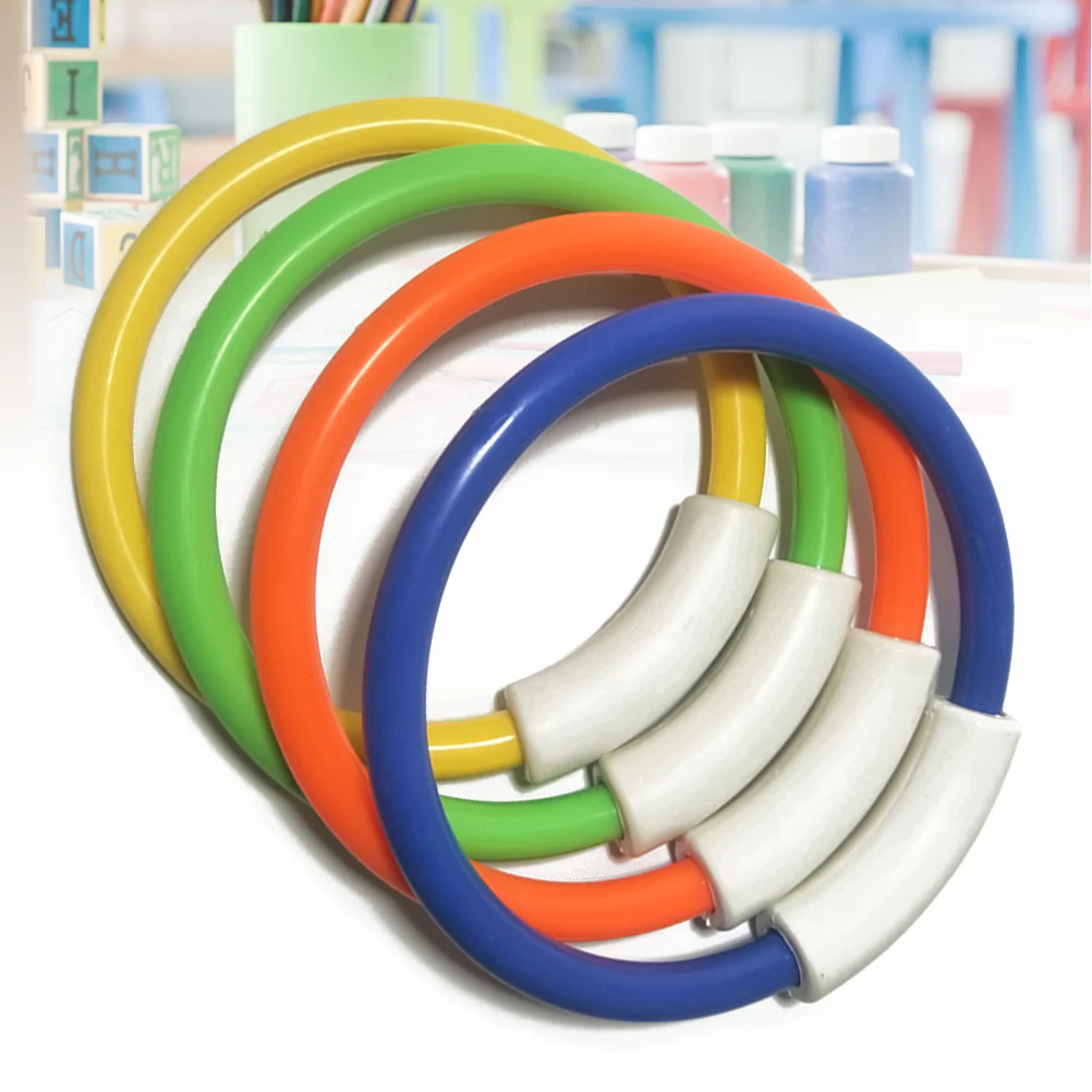 

4pcs Colorful Diving Rings Underwater Swimming Grab Toy Rings Diving Training Accessory (Orange Green Yellow Blue)
