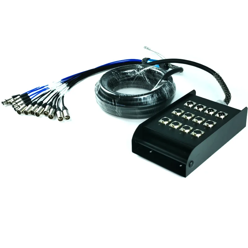 12-way Multi-core Oxygen-free Copper signal Cable 12-channel Stage Mobile Junction Box Audio Cable XLR Box/winding Reel