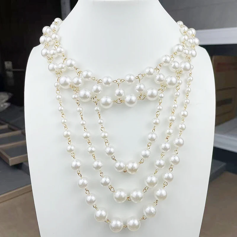 official-website по 1 грн все Fashion Cute Collar Girl 5 Layers Pearl Necklace For Women Jewelry Length Collares Para Mujer 2024