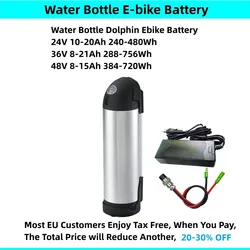 36Volt Water Bottle Electric Bike Battery 36V 10Ah 12Ah 14Ah 250w 350w 500w City Bike Mountain Bike Battery with Charger