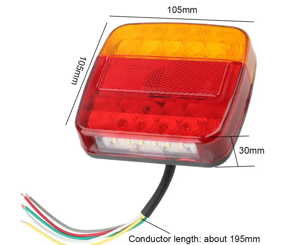 Turn To Semaphore 26Led Taillight Caravan   Back Row Reversing BrakeLight License Plate Light