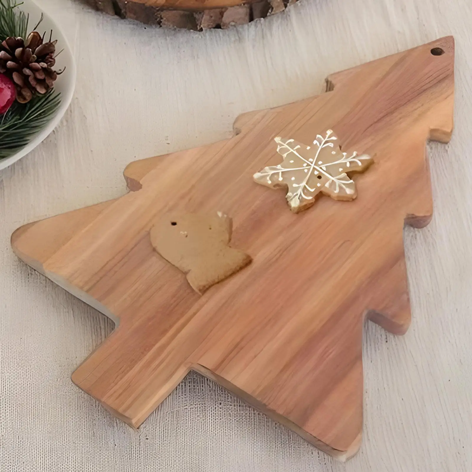 Christmas Tree Cutting Board Charcuterie Board Wooden Plate Butter Board Dessert Plate Shaped Board Kitchen Accessories Dining