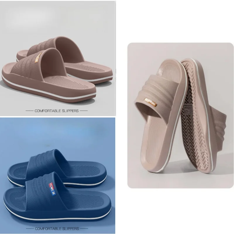 

Comfortable House Men's Slippers 2026 New Summer Slippers for Men Non-slip Bathroom wear Men's Slippers Dark Blue Coffee