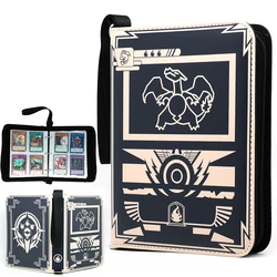 400PCS Card Album Binder Sleeves with Zipper PTCG Yugioh TCG 4-Pocket Trading Card Collection Card Holder Toys Gift