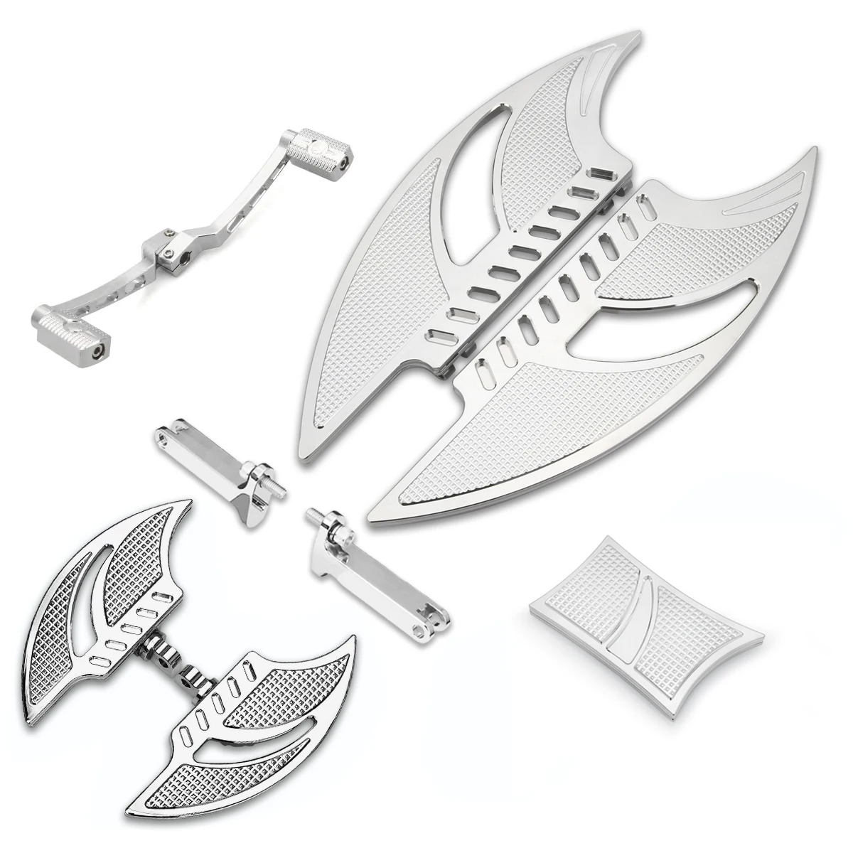 

STLF For Chrome Floorboards Heel Toe Shift Levers Brake Pedal Cover Touring Bagger Street Glide Special 1980-up