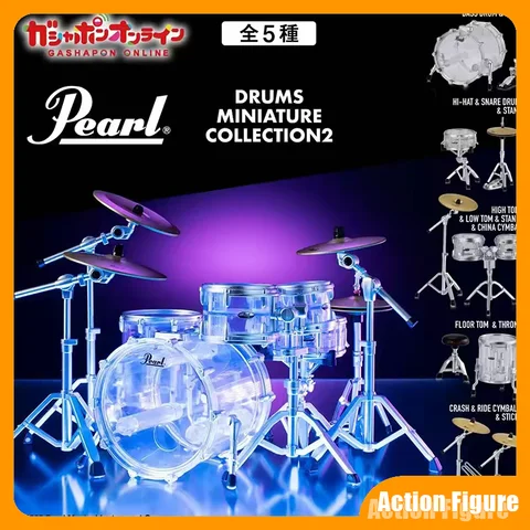 Bandai Original Mini Pearl Jazz Drum Set 2nd Edition Model Simulation Musical Instrument Gashapon Toys Collection Gifts In Stock