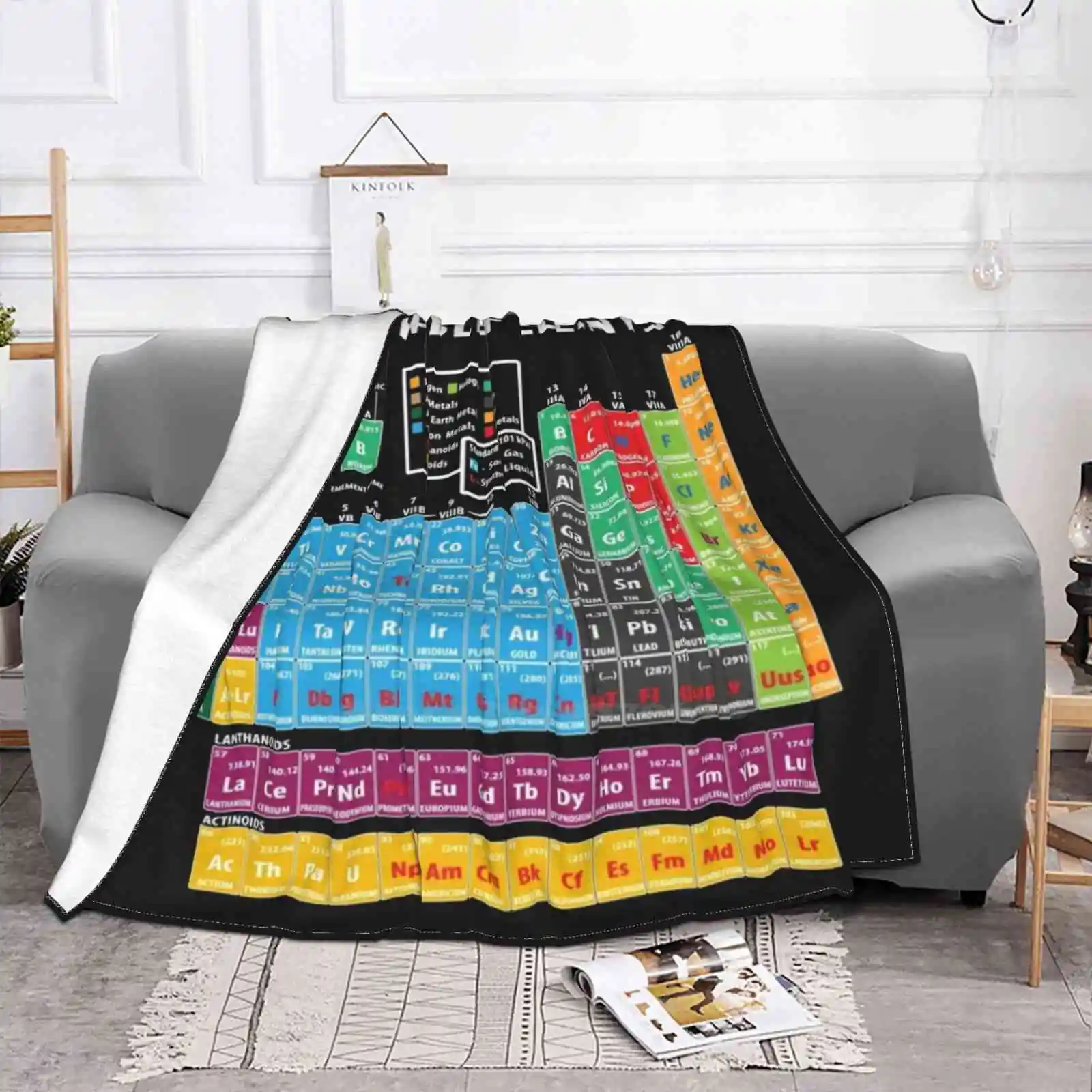 Periodical Table Of All Sizes Soft Cover Blanket Home Decor Bedding Chemistry Mendeleev Periodic Table I Wear This Periodically