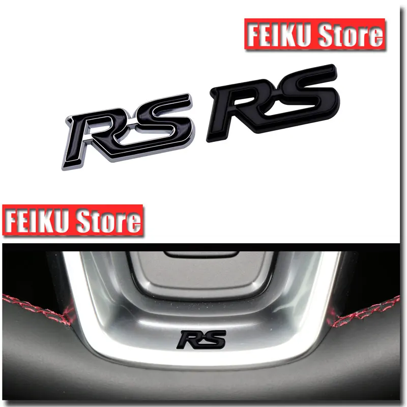 Car Interior Metal Sticker Steering Wheel Dashboard Decal Badge For Honda Civic Chevrolet Ford Focus RS Accessories