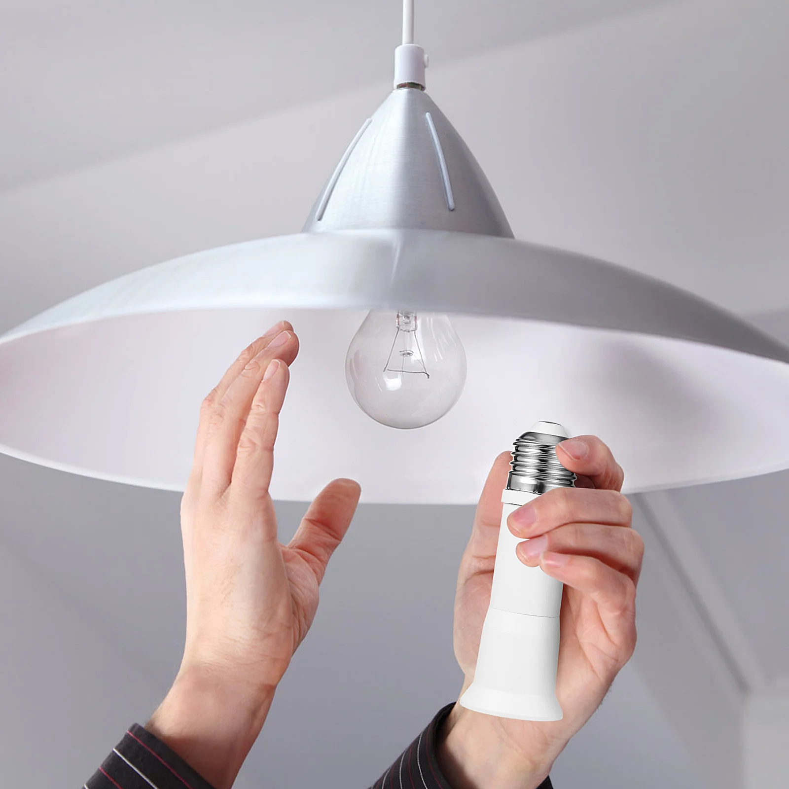 2 ชิ้น E27 Retractable โคมไฟหัวแสง Supply ซ็อกเก็ตขยายหลอดไฟ Night Extender อะแดปเตอร์