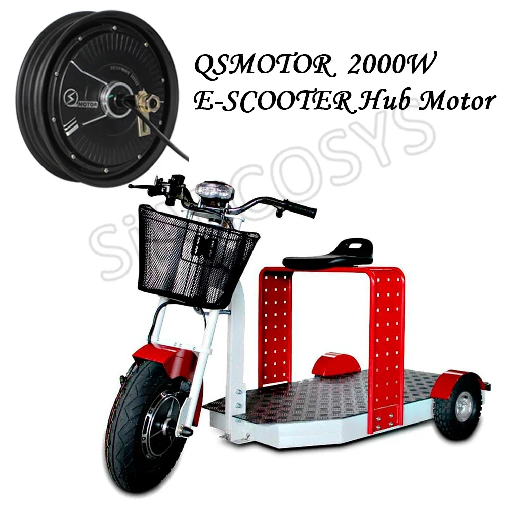 SiAECOSYS QSMOTOR 10x2,15 pulgadas 2000W 48V 35kph Motor de cubo con controlador EM50SP y kits para patinete eléctrico de bajo velocidad y alto par