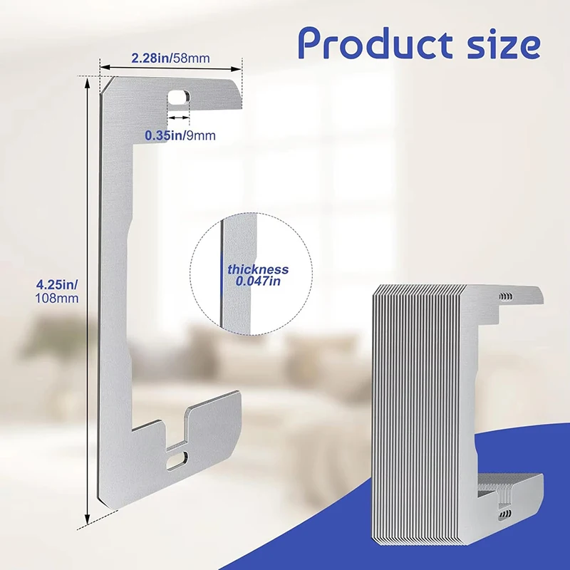 5/10 Stück Wandplatten-Abstandshalter, Abstandshalter für Steckdosen, Metall-Nivellierplatten für die Reparatur von Steckdosen – Detail 4