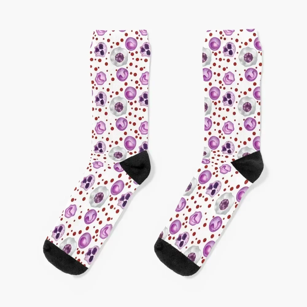 

White Blood Cells WBCs Pattern Monocytes Socks with print Christmas winter thermal Socks Women's Men's