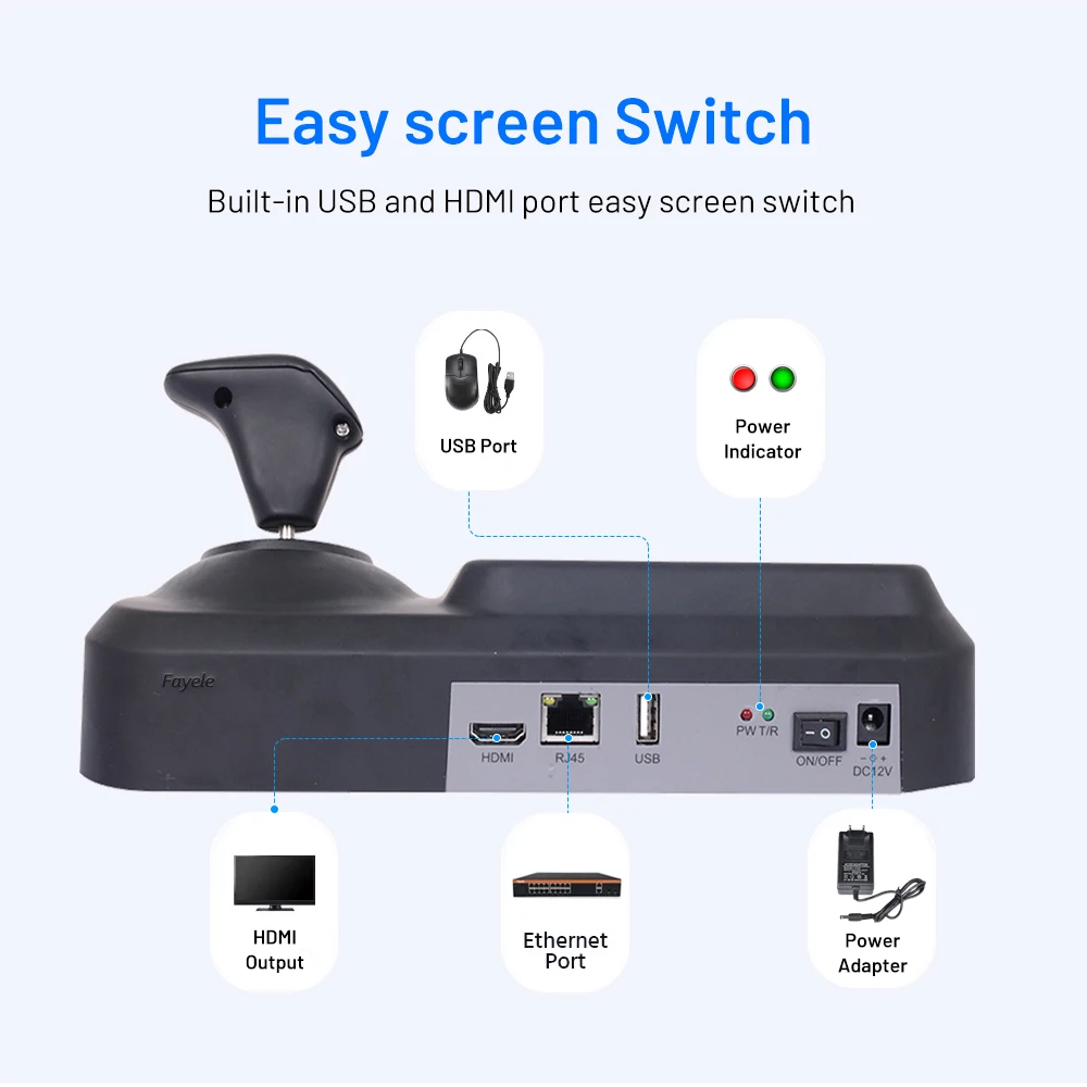 3 Axis 3D Joystick Toetsenbord Pan Tilt zoom Controller voor-onvif IP Netwerk PTZ Camera 5 "kleuren LCD-scherm CCTV Tester Tool