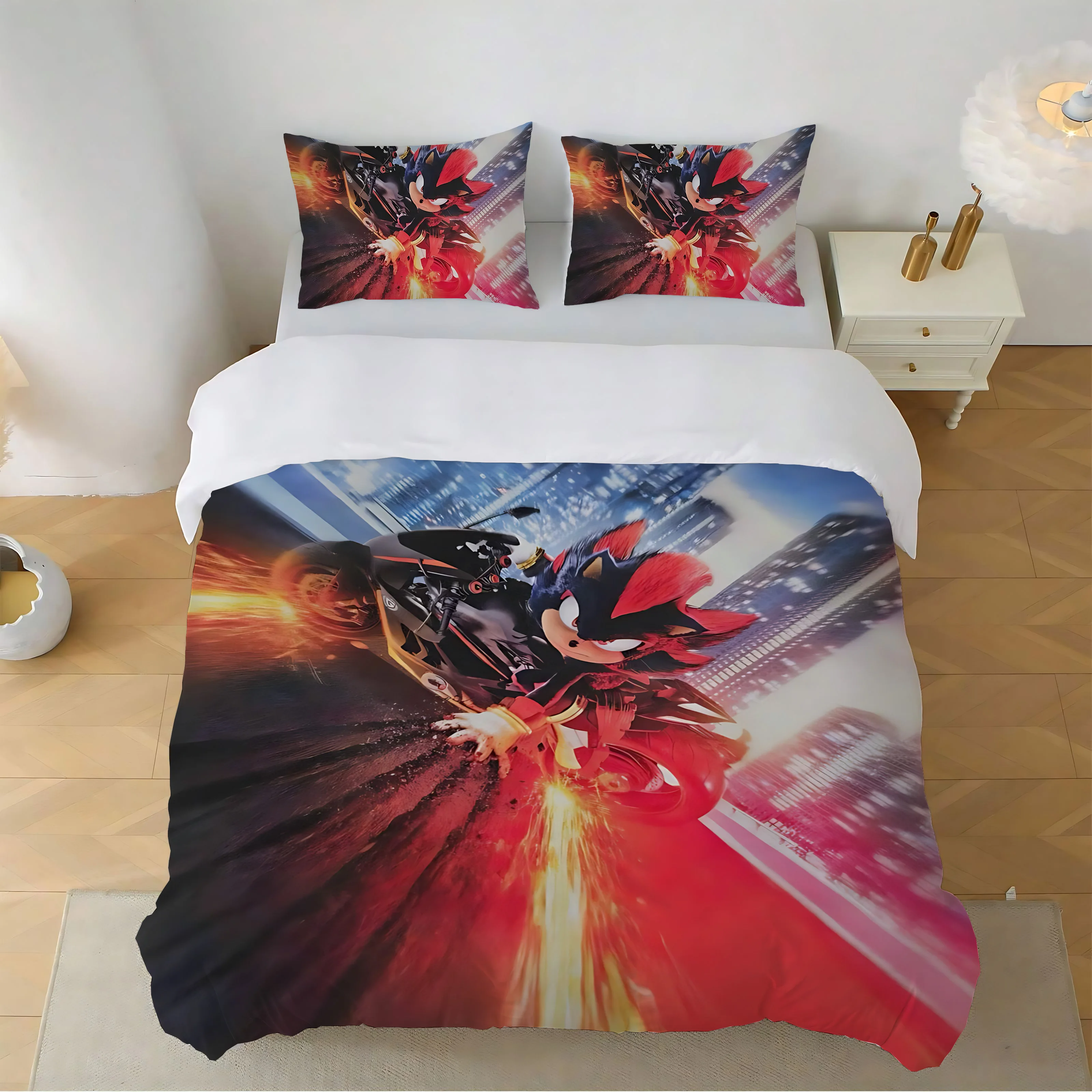 

3 Piece Bedding Set Soft Cotton S_ShadowS The Hedgehog_S & Duvet Cover Modern Home Decor for Bedroom Living Room 2025 New Design