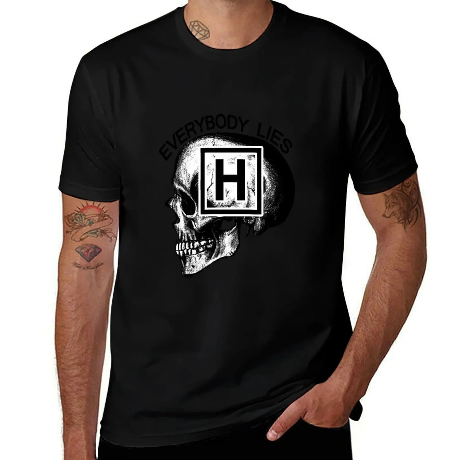 

Dr House - Everybody Lies (skull) T-Shirt boys animal print fashion shirts shirts graphic tees plain black t shirts men
