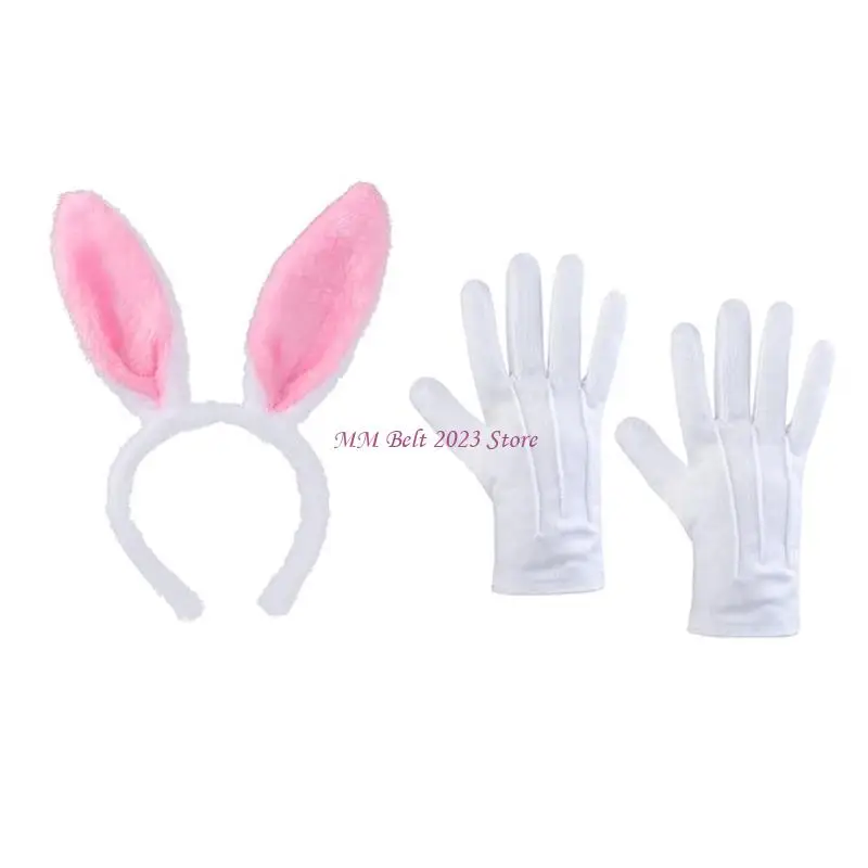 49ME อีสเตอร์กระต่ายหู Headband คอสเพลย์เครื่องแต่งกาย Hairhoop สำหรับกิจกรรมโรงเรียน Masquerades Headwear Roleplay สาวอะนิเมะ