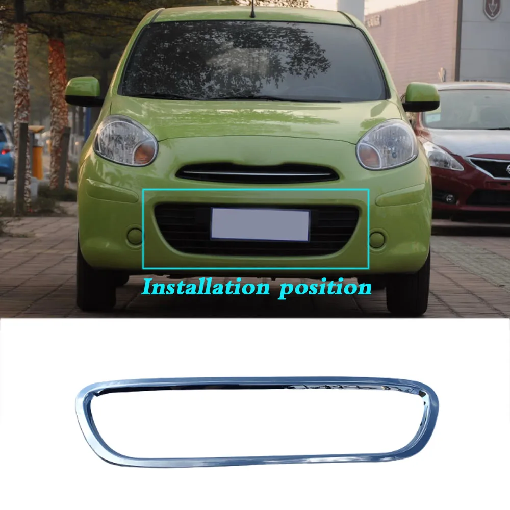 

For Nissan March 2011 2012 2013 2014 2015 2016 2017 Racing Grills ABS Chrome Trim Front Bottom Grid Grill Grille Panel Auto Part