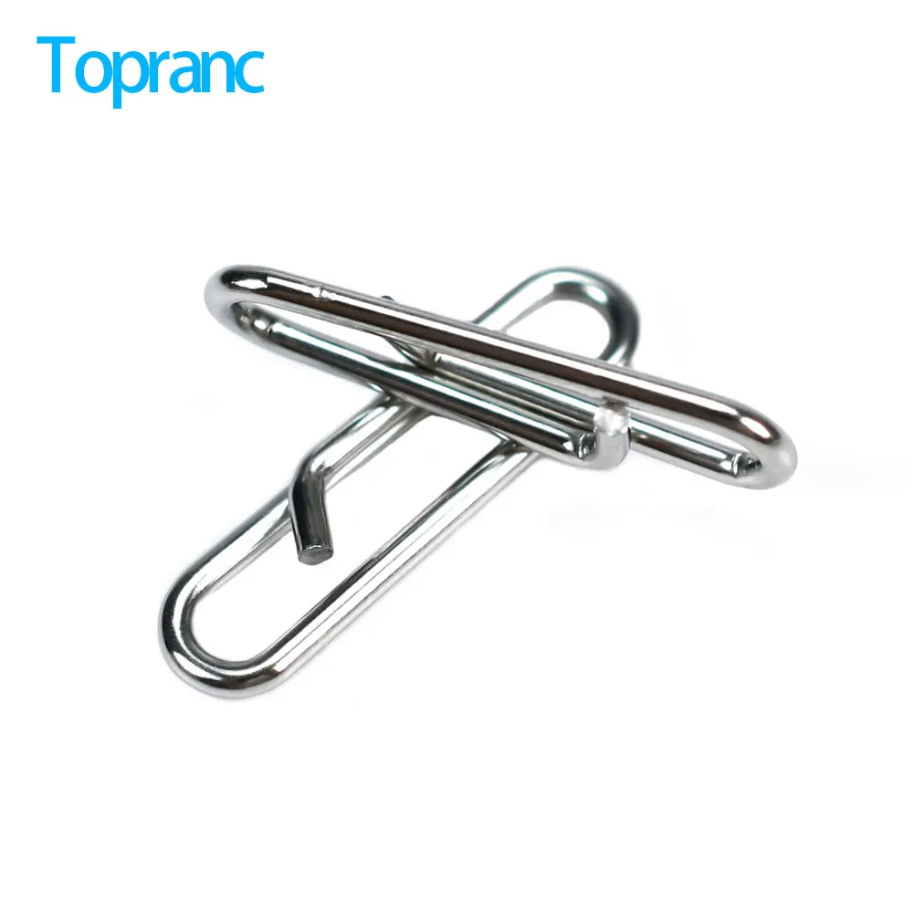 Topranc anel de pesca oval de aço inoxidável, conector de pino de pressão, linha de pesca marítima, conector de isca de grupo, acessórios de pesca
