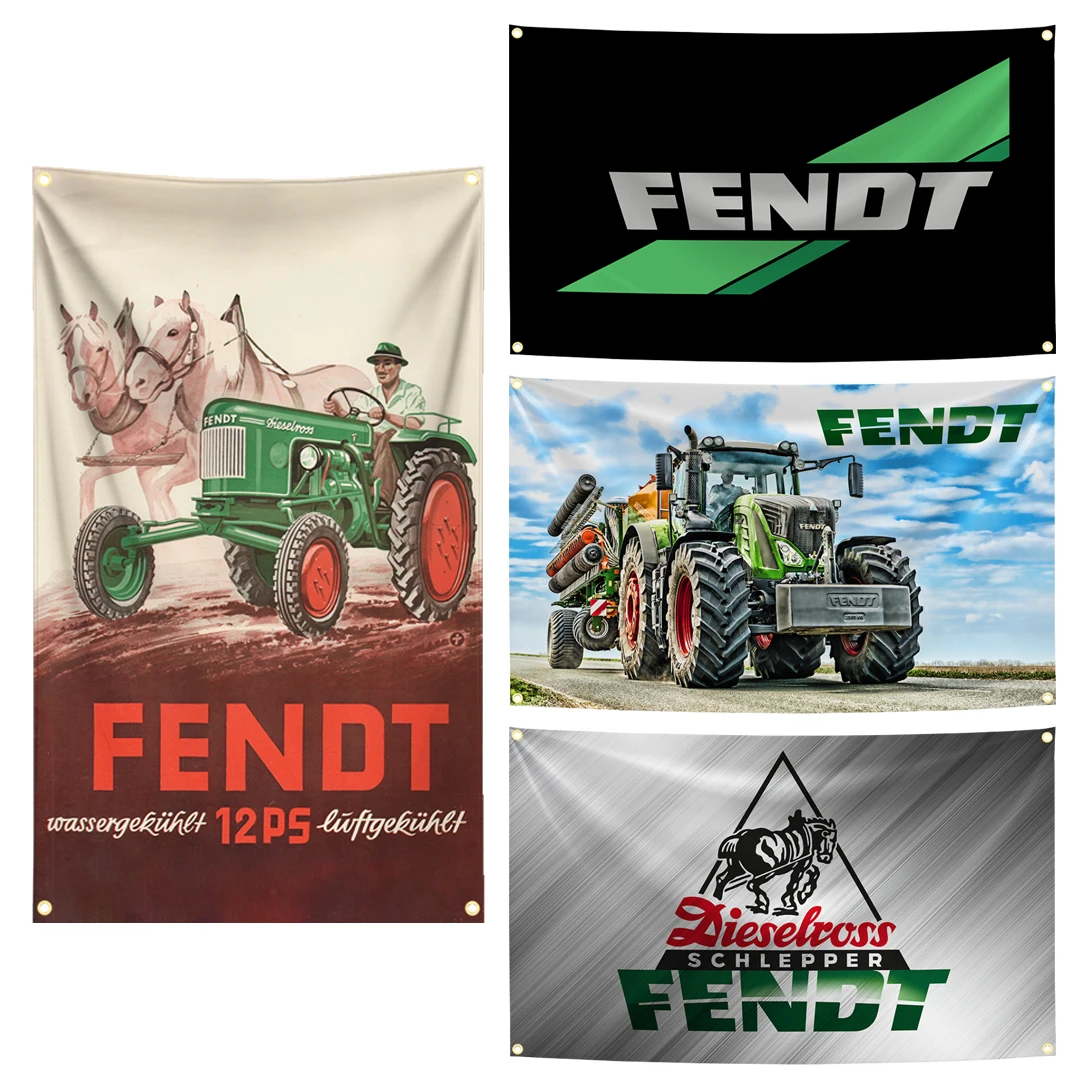 90x150cm Deutsche Landmaschinen F-FENDTs Flagge Wandteppich Polyester Digitaldruck Banner für Garage Wandkunst Dekoration