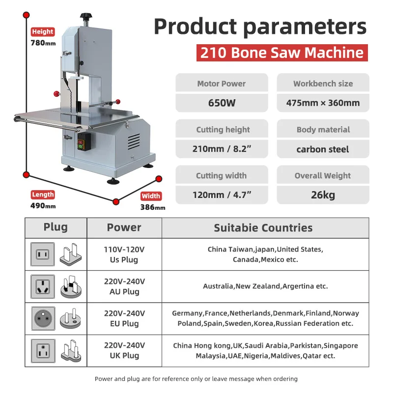 Commercial kitchens Other food processing machinery Meat cutters Meat cutters Bone saws
